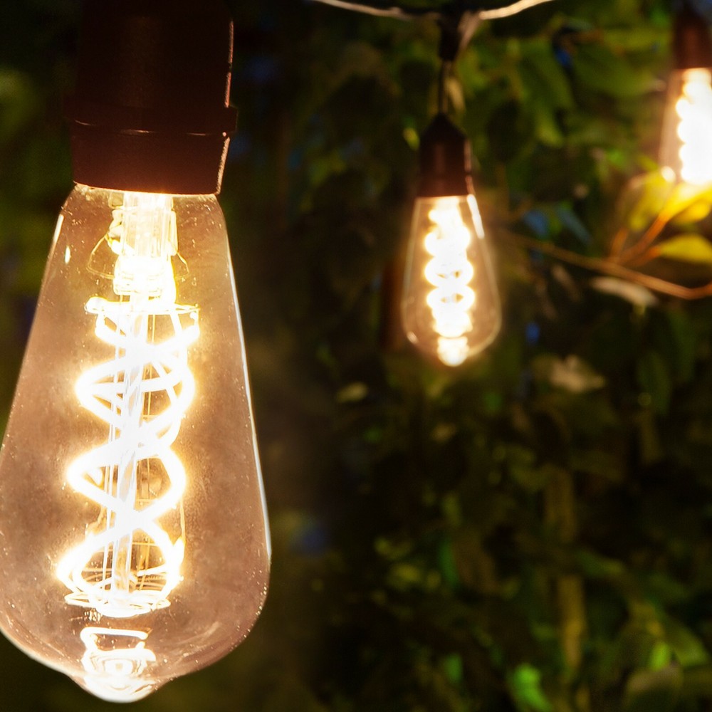 LED Filament Edison Light Bulbs Vintage Retro Dimmable Globe Patio Yard Lighting