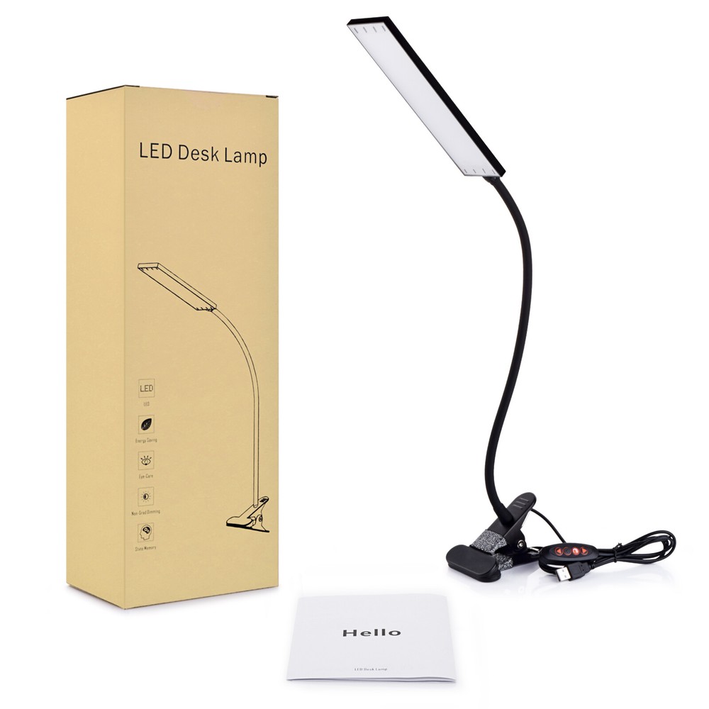 48LED USB LED Dimmable Clip On Desk Lamp Reading Table Night Light