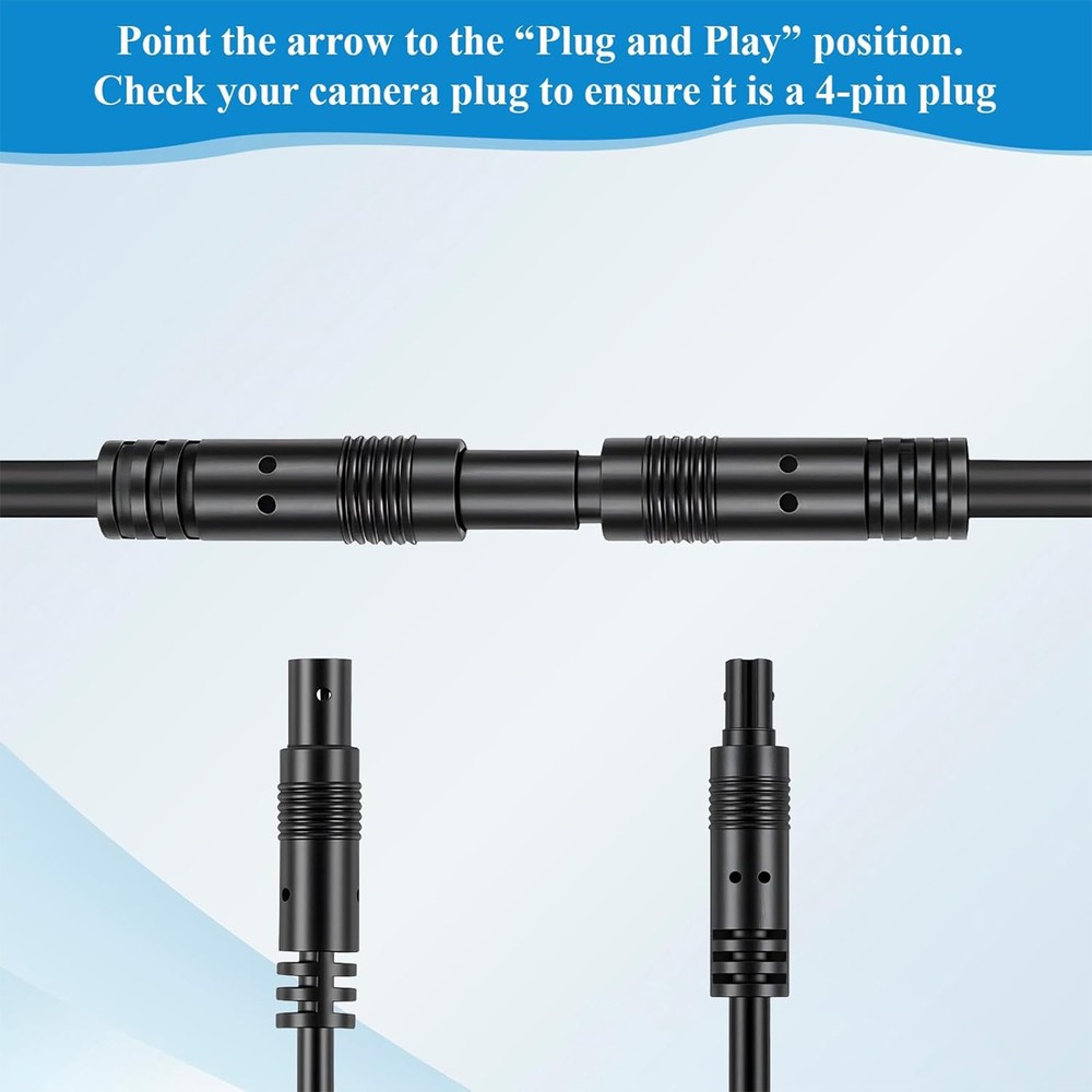 1PC 4Pin Mirror Dashcam Extension Cable 4.9Ft Pure Copper Shield Extender Wire