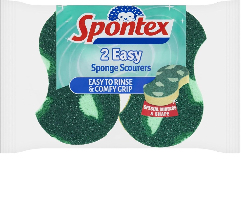 2 Easy Spon Scourers, Green and Yellow