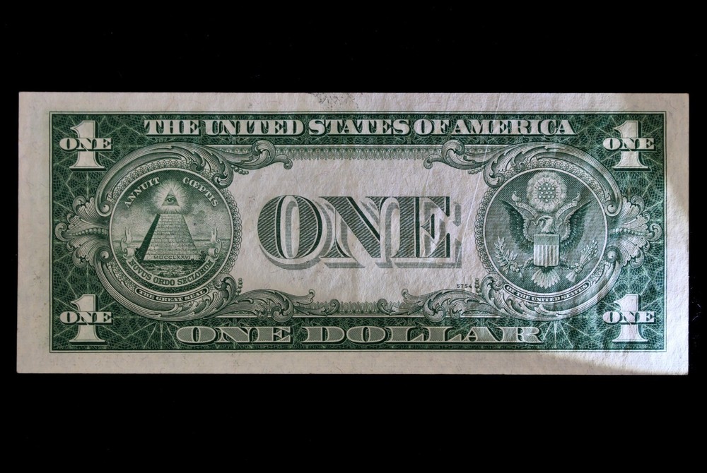 OBSTRUCTION ERROR $1 1935E CU Silver Certificate W47453909H series E, Embossing