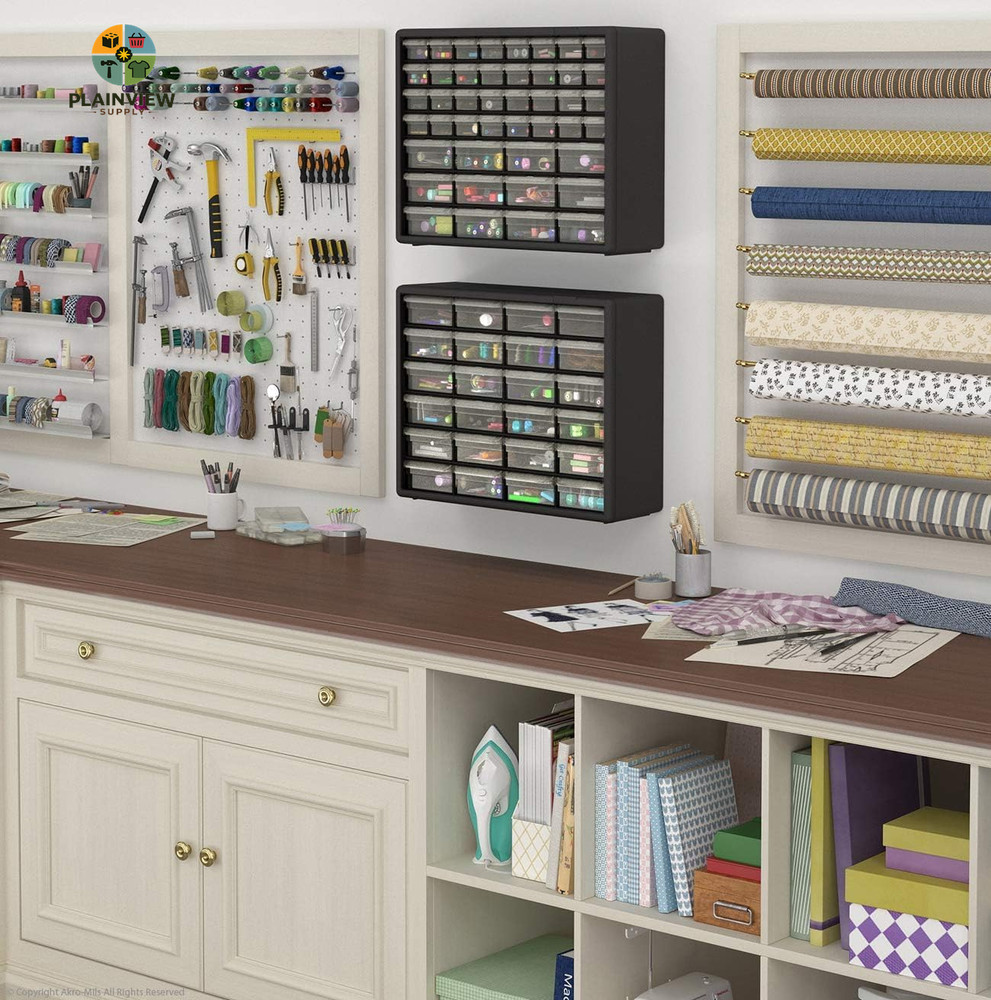 44-Drawer Plastic Drawer Storage Cabinet for Garage Organization, Bead Organizer