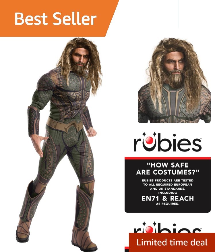 Authentic Aquaman Wig and Beard Set - Official DC Comics Costume Accessory