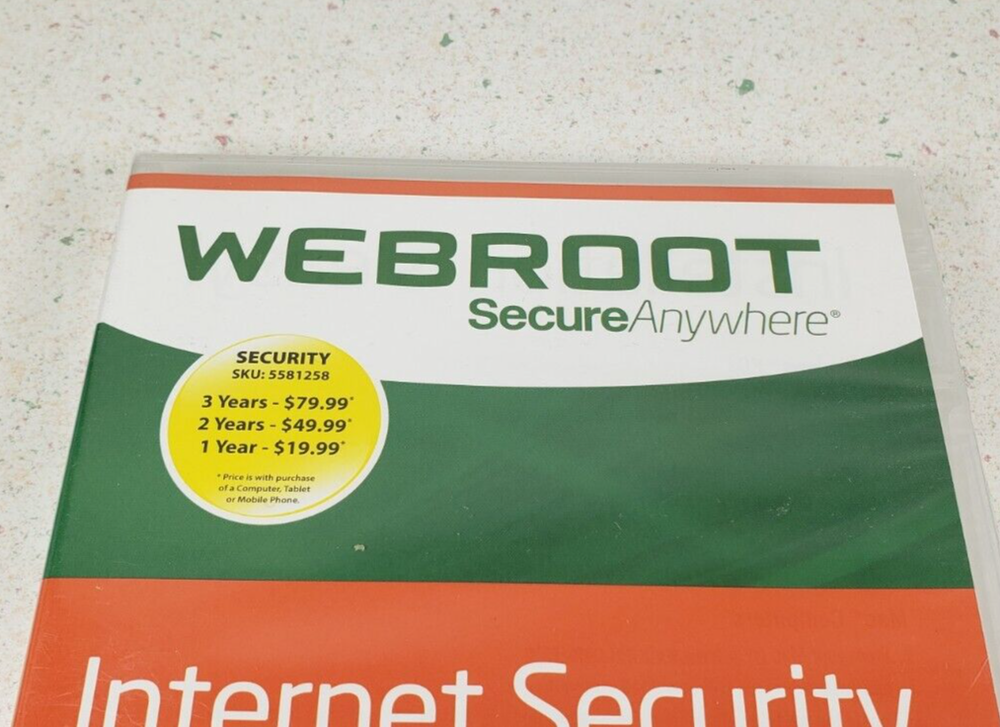 Webroot Secure Anywhere Internet Security 3 Devices New Sealed Windows Mac IOS