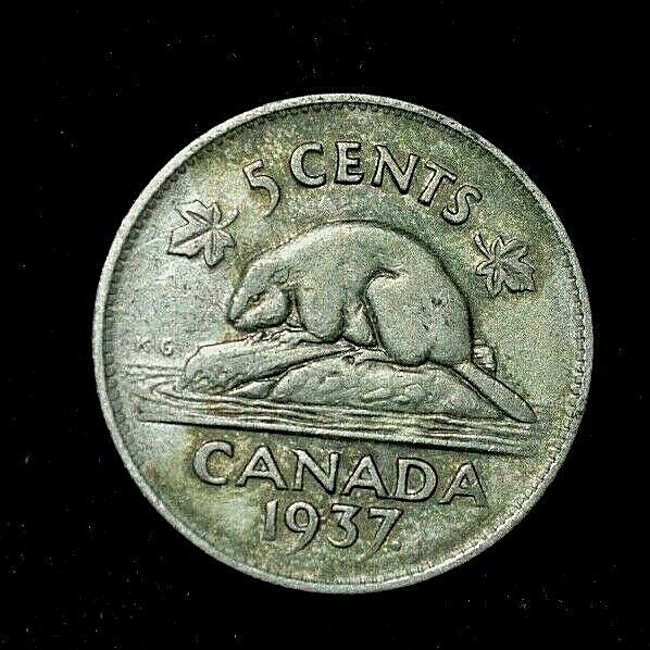 1937 Canada 5 Cent Coin