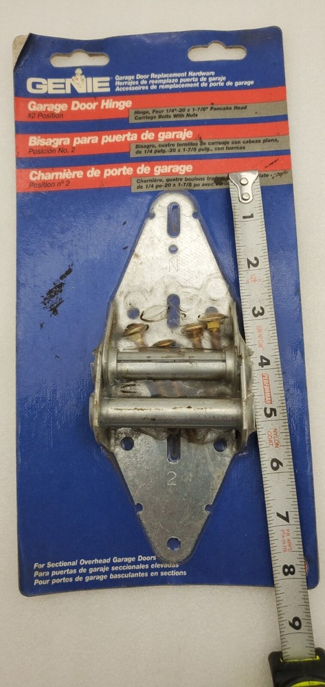 Genie #2 position garage door hinge NOS use between second and third section
