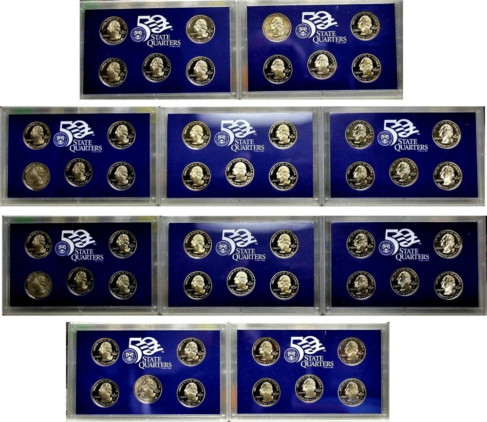1999-2008 CLAD PROOF STATE QUARTER 50 Proof Coin Set