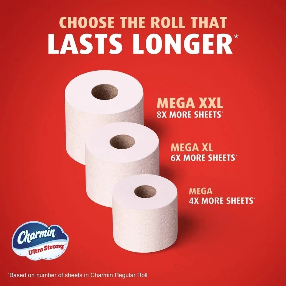 Charmin Ultra Strong Toilet Paper 30 Mega Rolls Soft 220 Sheets Each