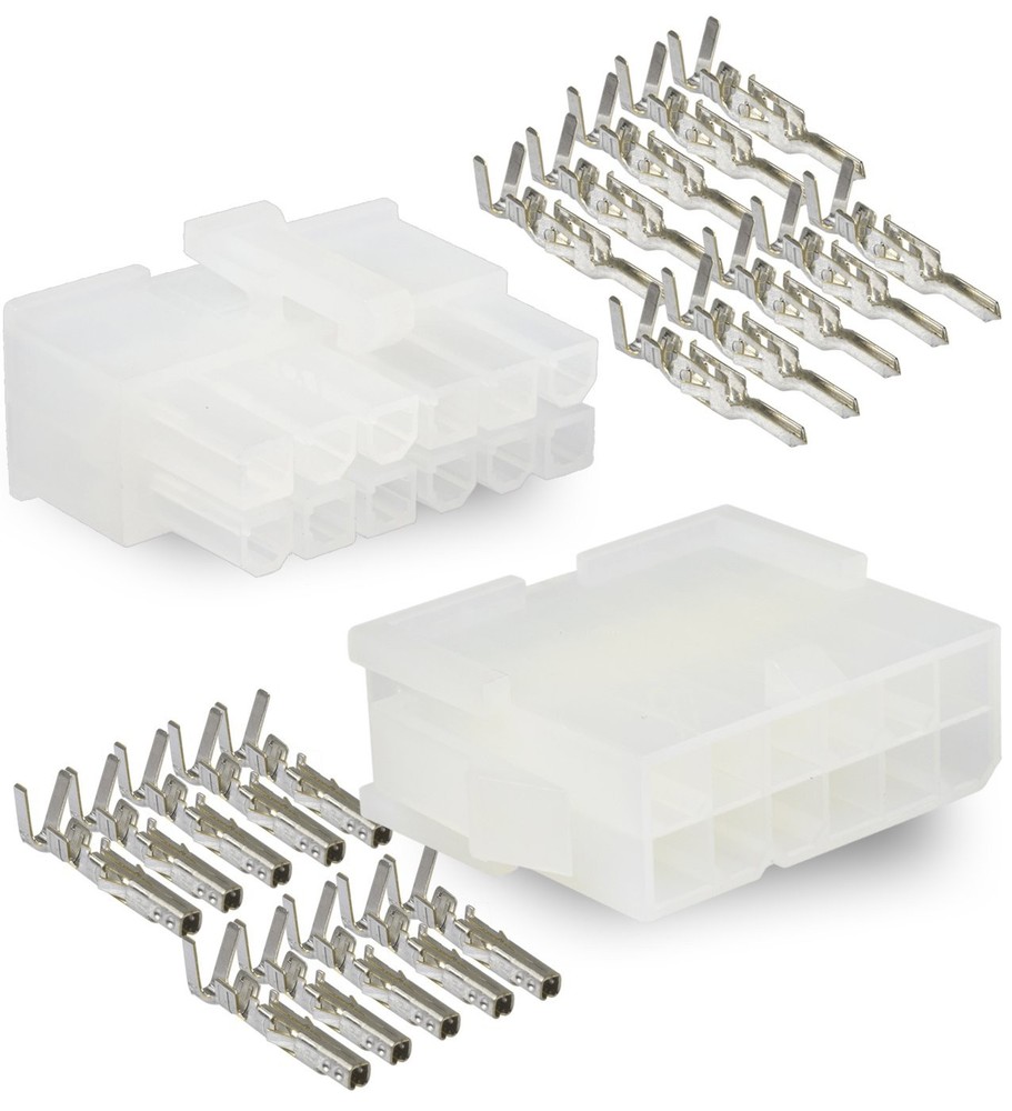 Molex, 12 Circuit Connector -2 Complete Set- Wire Conn. with Pins - Molex...