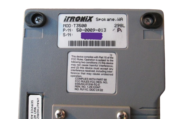 itronix T3500 Handheld Meter Reading Portable Computer w/Battery & Hand Strap