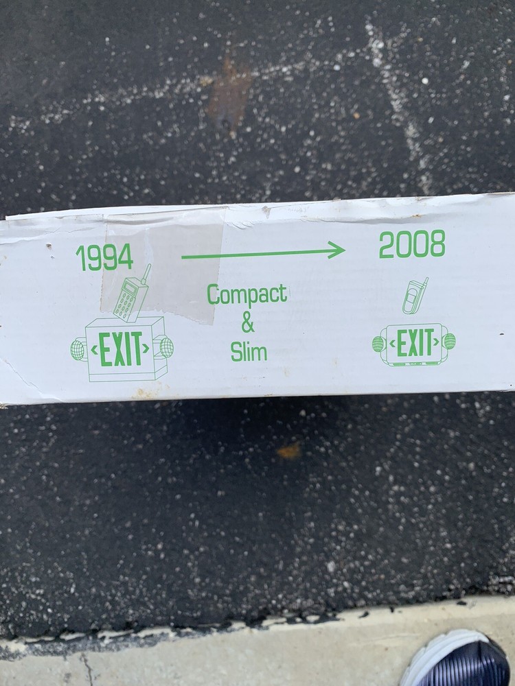 LED Green Exit Sign Emergency Light Adjustable Head Compact Combo ETL listed