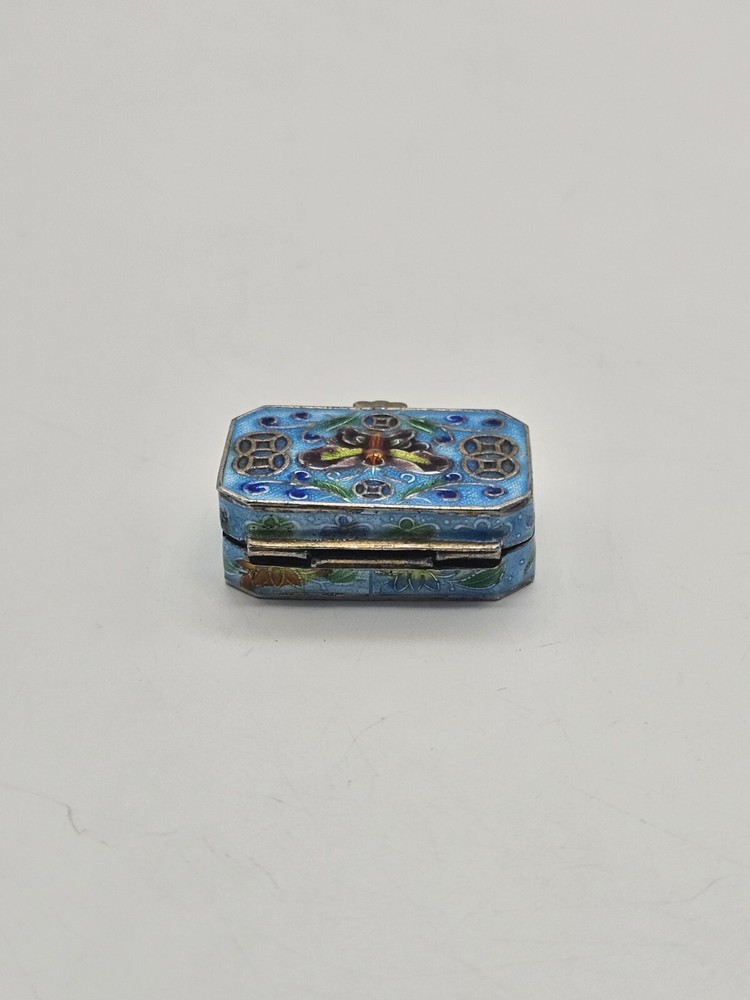 Rare Antique Silver Marked Enamels Box Case