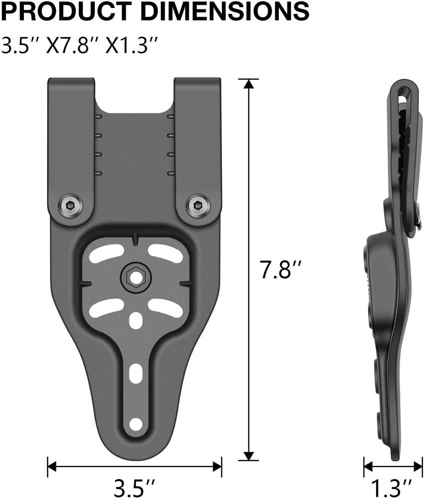 Universal Belt Loop-High/Low/Mid Ride Fit 1.5''-2.25'' Belt Width Holster Attach