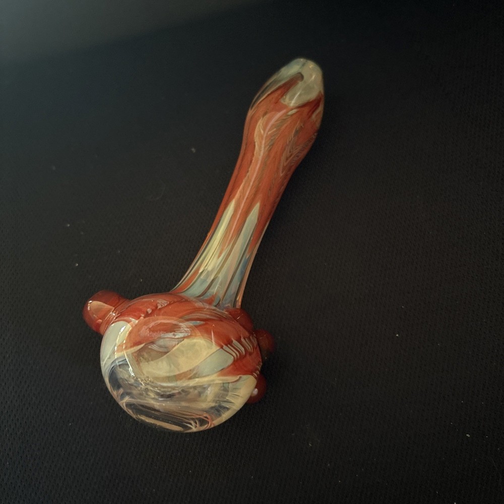 Red Reverse Glass Pipe Design Made In USA