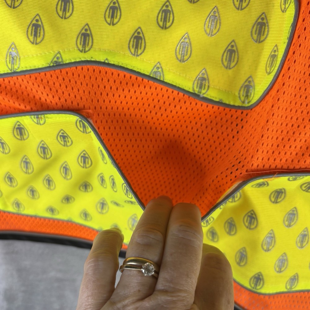 Coumiee Breakaway Safety Vest Custom Reflective 3X Orange Yellow Hook Loop Close