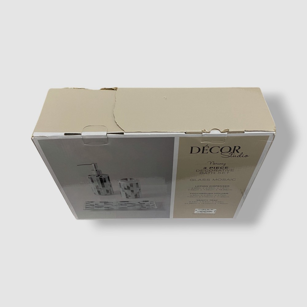 Decor Studio Blue Norway Mosaic 3-pc Bath Accessory Set