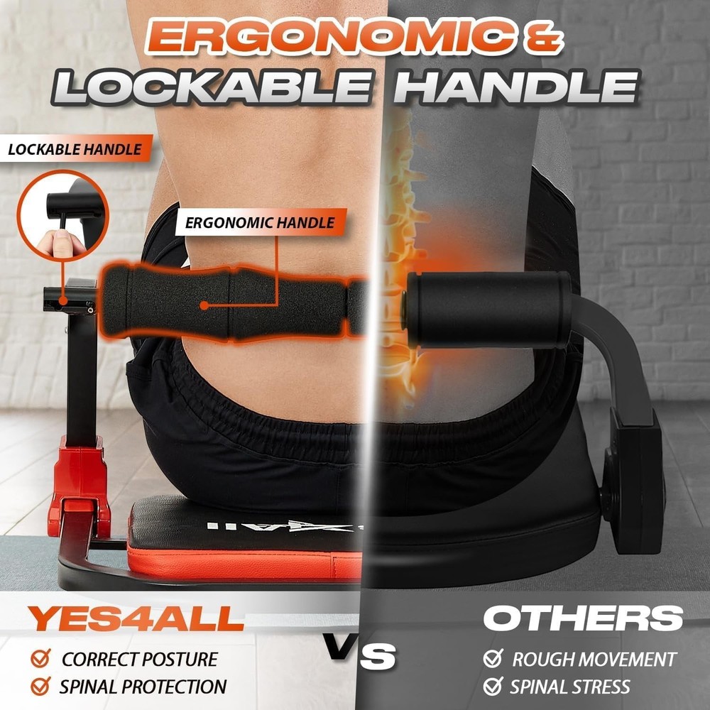 Yes4All Ab Crunch Machine Black Red Lockable Handle