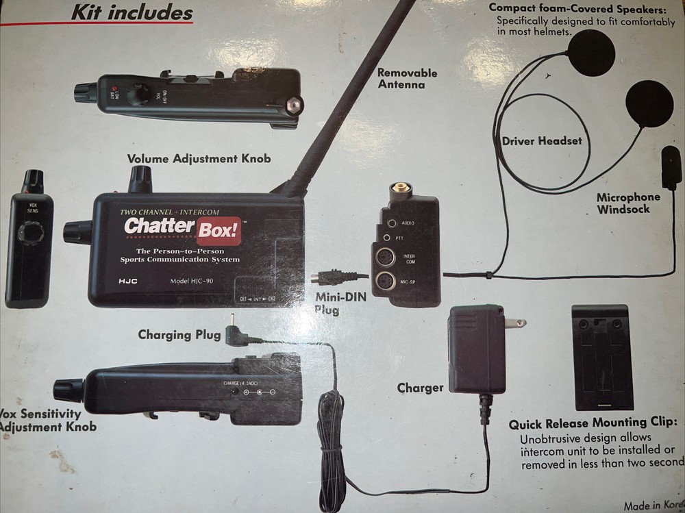 Chatter Box HJC-90 Two channel plus Intercom - Sports Communication System