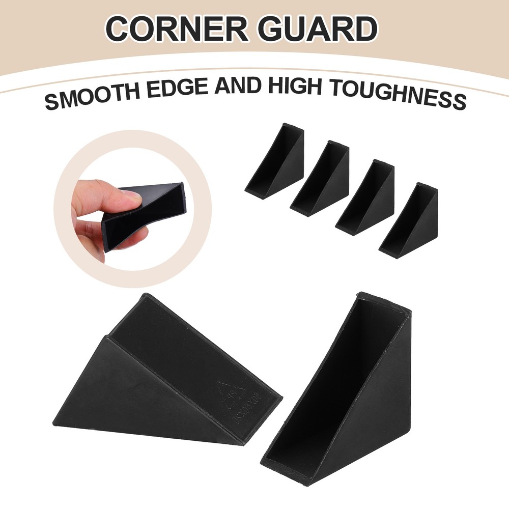 30pcs Black Plastic Table Protective Corner, 0.79x2 Inch