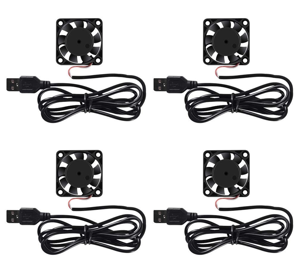 4 Pack USB Brushless Cooling Fan 40mm High Performance DC 4PCS, 5V USB(4010)