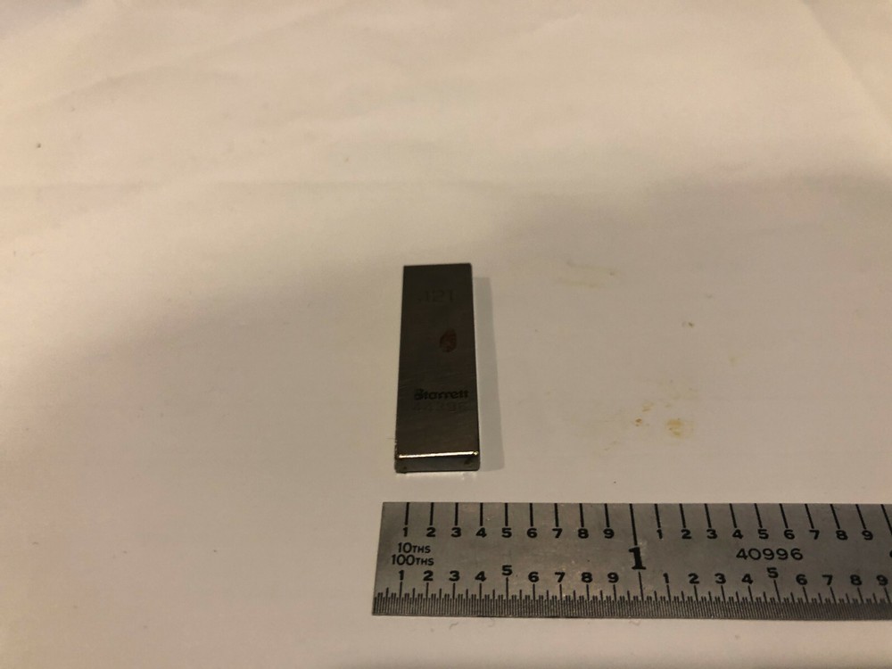 .121" Starrett Rectangular Steel Gage Gauge Block.