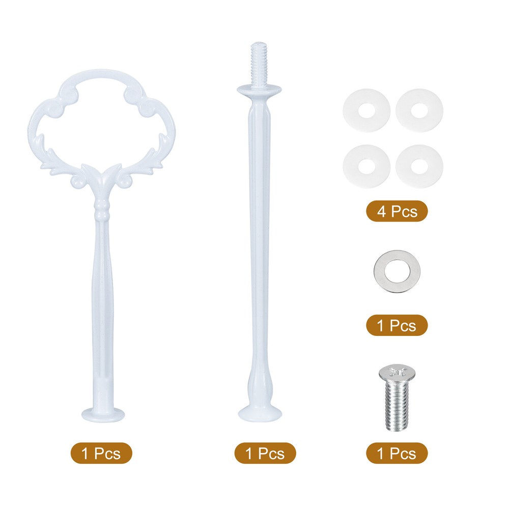 1 Set 2-Tier Cupcake Stand Hardware Fitting for Cake Stand, Flower White
