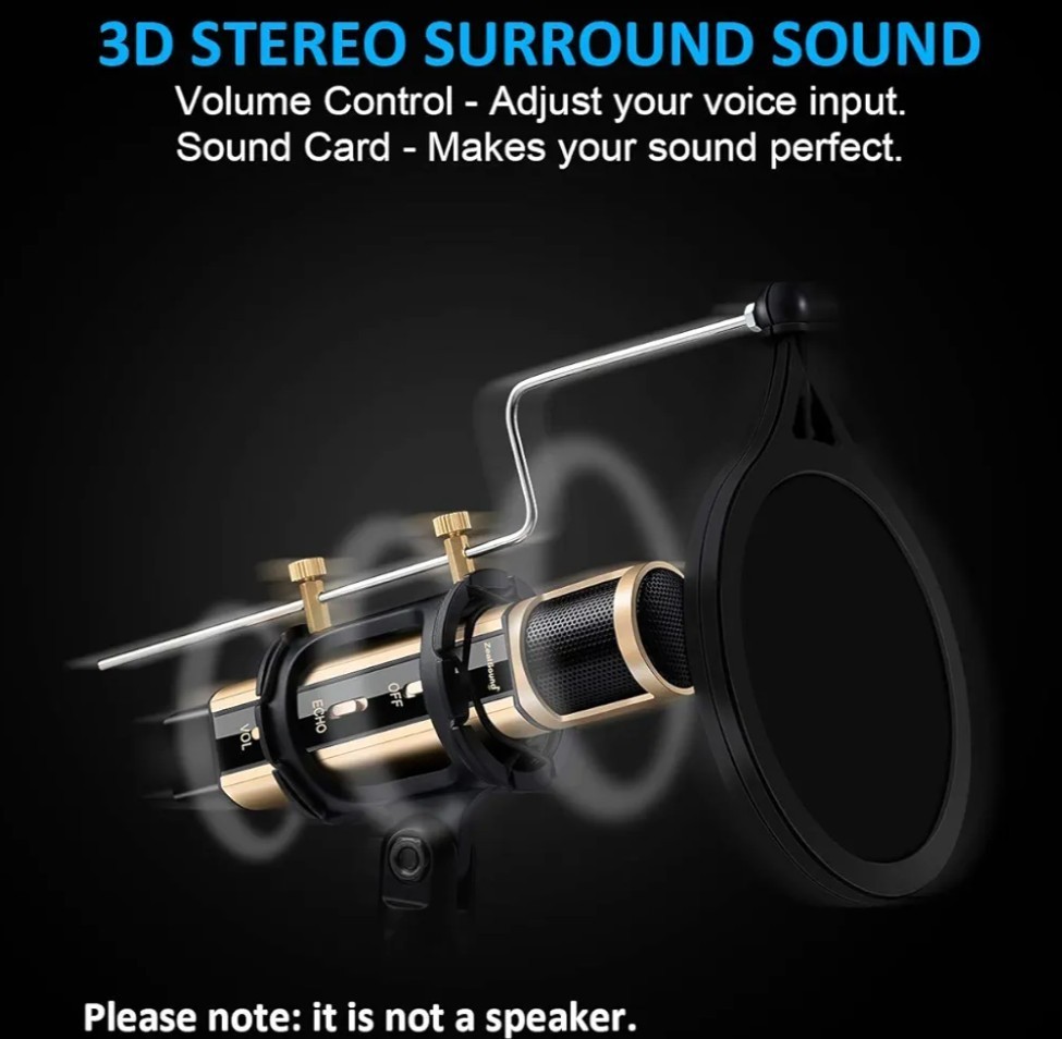 ZealSound Studio Recording Microphone Rose Gold