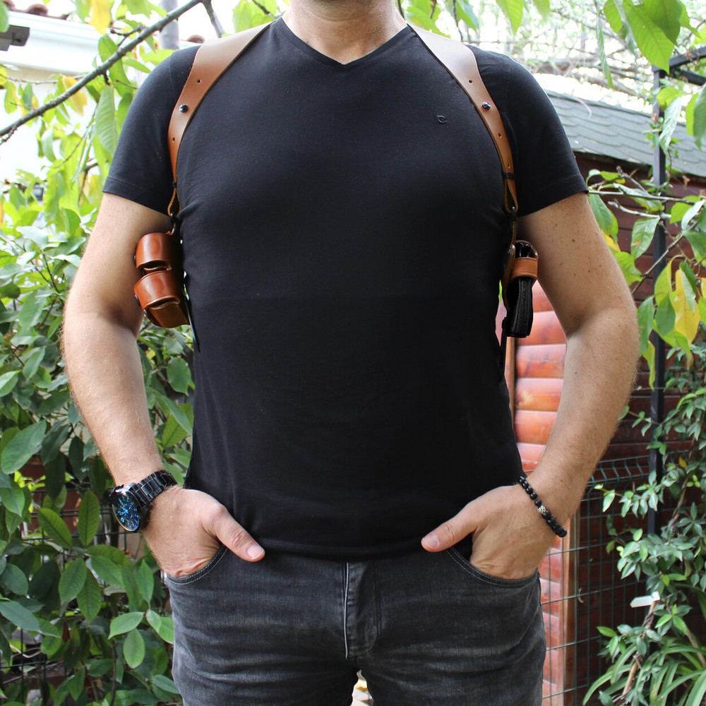 Horizontal Shoulder Holster Fits, Colt Python 357 Magnum 2-1/2" Barrel #1305#