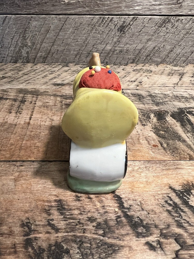 Lusterware Horse Covered Wagon Figure Pin Cushion