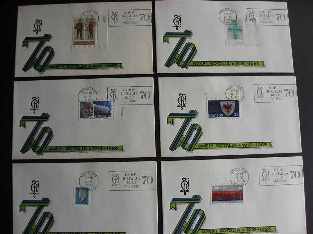 Canada covers cachet slogan Estonia Student Corp 70th 10 various covers