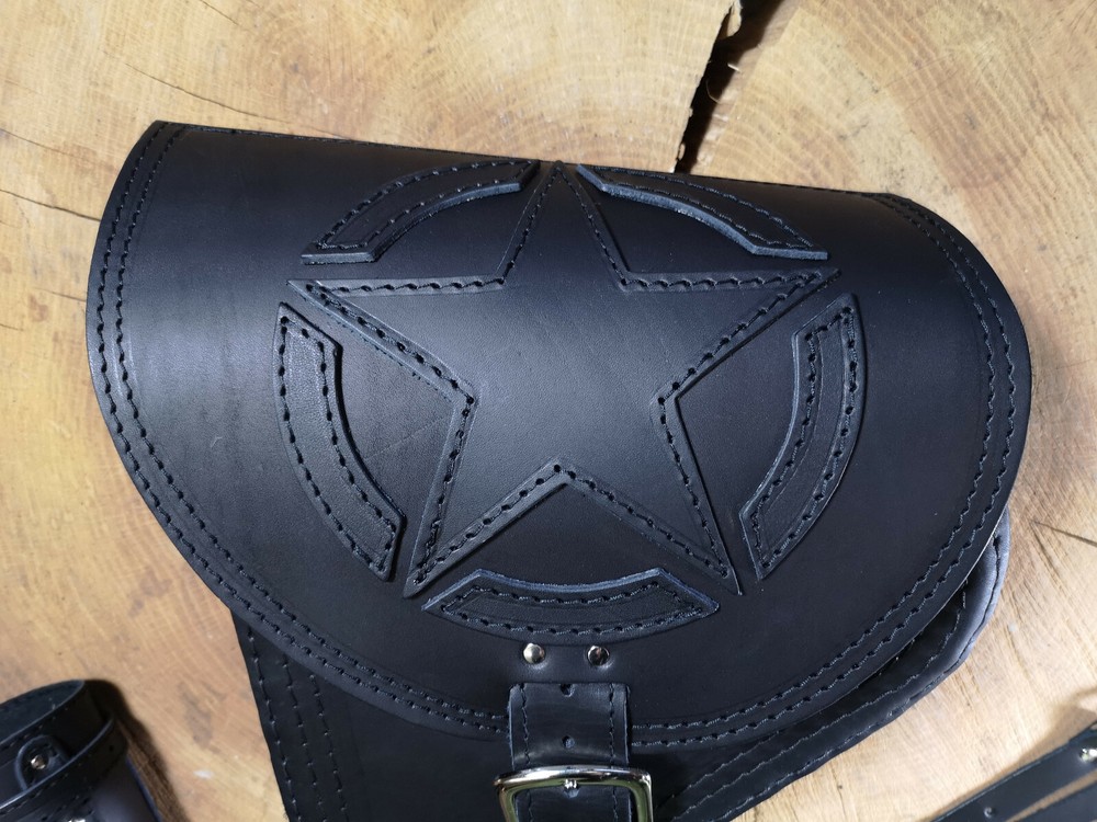 Fortuna Black Suitable for Harley Davidson Swingarm Bag HD Tool Bag