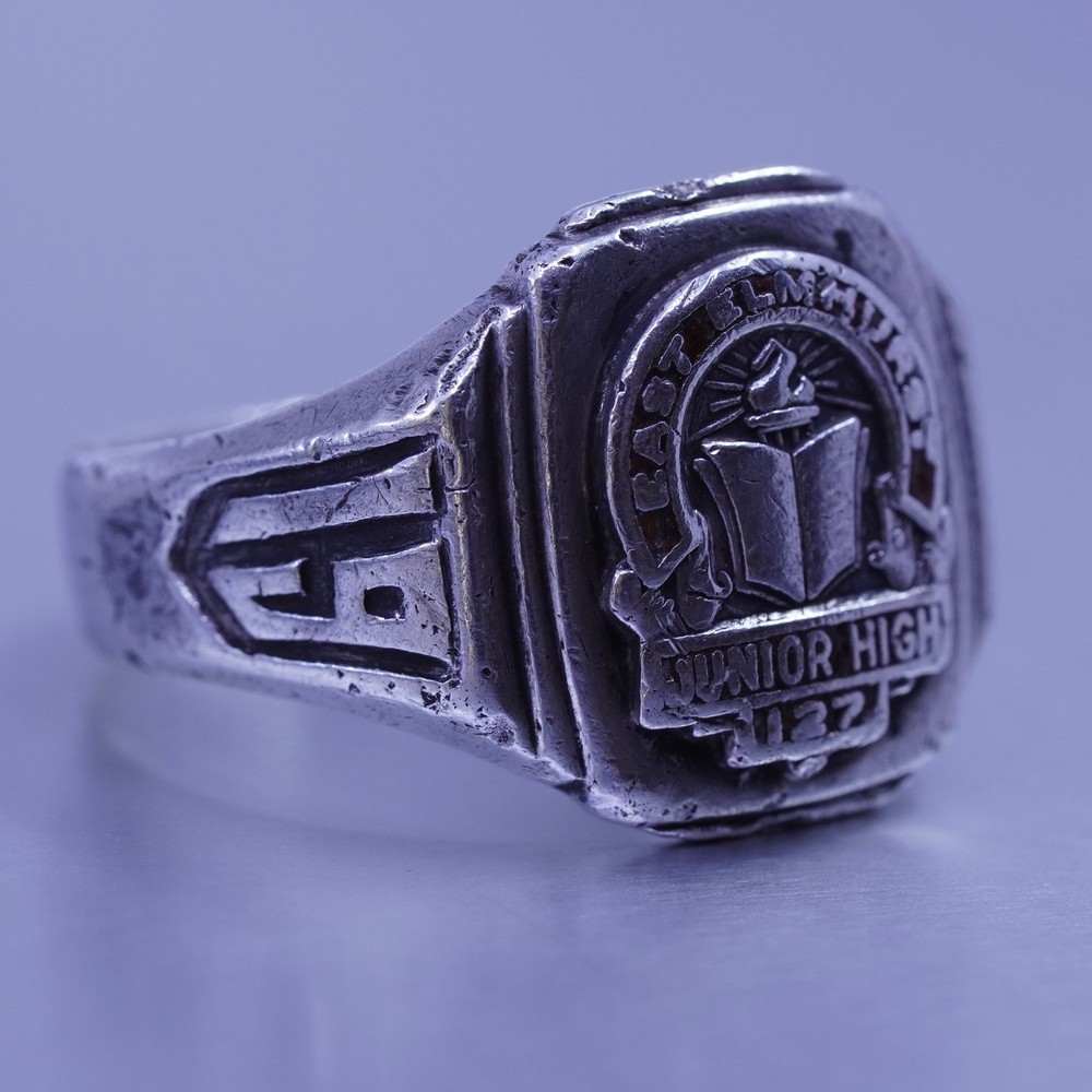 Size 11, 1962 statement Sterling 925 silver junior high east elementary ring
