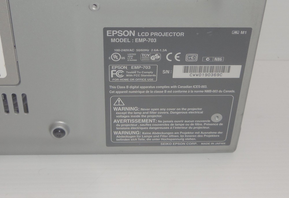 Epson Powerlite Multimedia Projector Model 703c