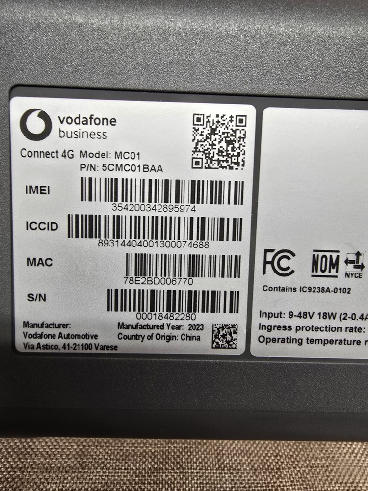 Vodafone Connect 4G MC01 Mobile Wi-Fi Router – Open Box