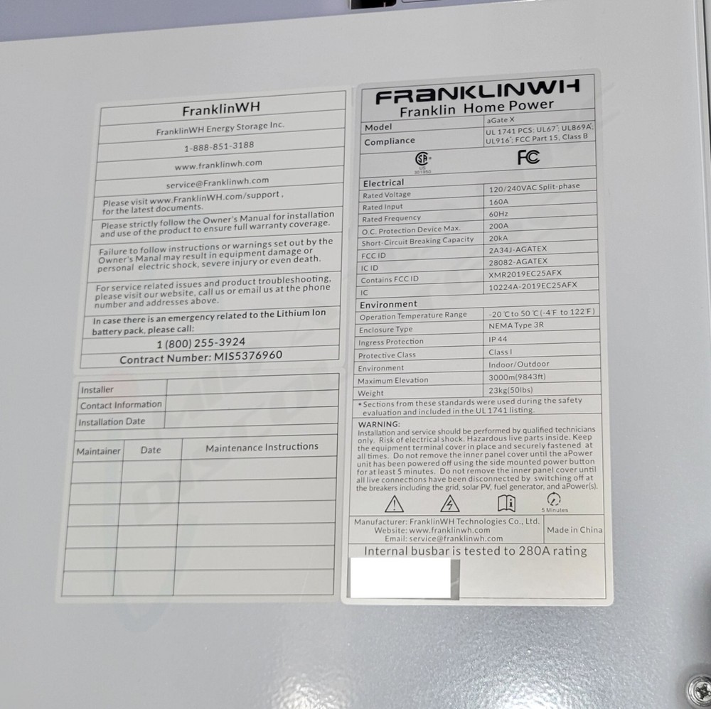 Franklin WH aGate X Home Solar Power Energy Management Control System Interface