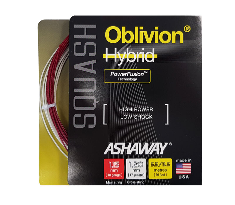 ASHAWAY OBLIVION HYBRID SQUASH RACKET STRING - 11m SET