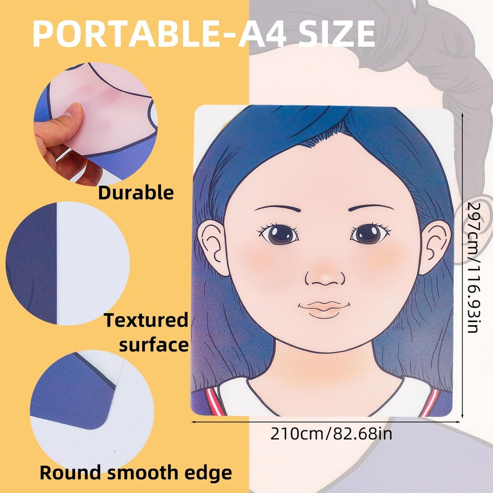 2 PCS Face Painting Practice Board 4 Patterns Reusable Makeup Template A4