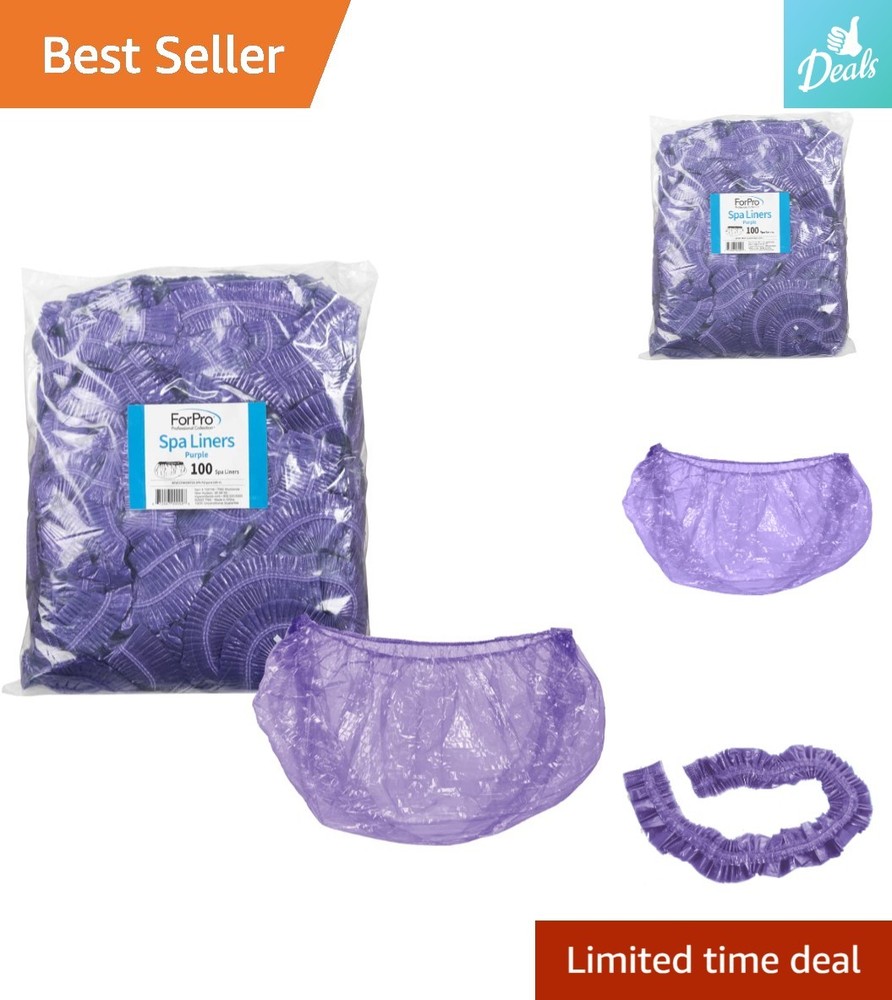 Professional Quality Purple Disposable Pedicure Liners - 100 Pack