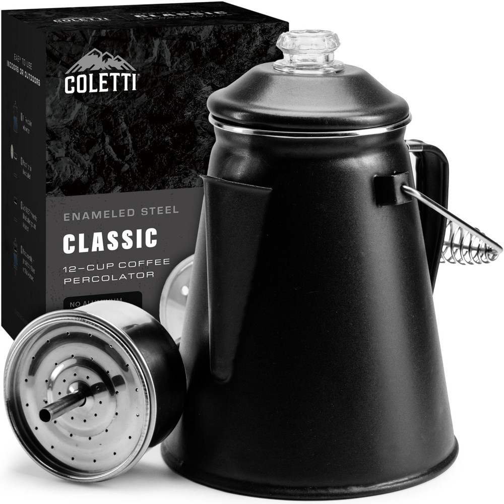 COLETTI Classic Coffee Percolator — Percolator Coffee Pot Camp Coffee Maker –