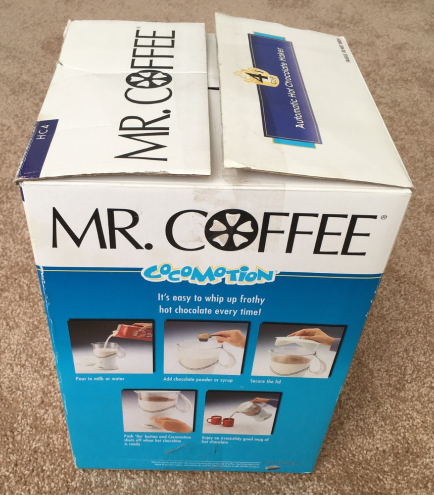 Mr. Coffee Cocomotion HC4 Automatic Hot Chocolate Maker 4 Cup New Open Box