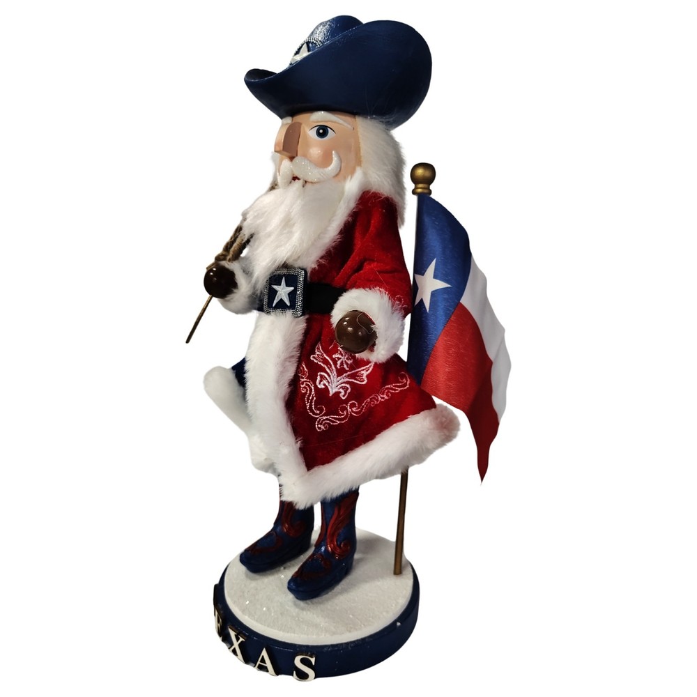 Texas Lonestar Santa Nutcracker 15 Inch