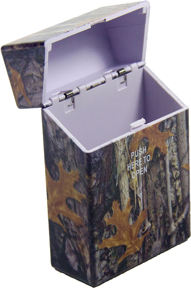 5 Pack King Size Push-to-Open Plastic Cigarette Case Camouflage Design