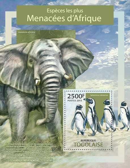 2013 TOGO MNH. ENDANGERED SPECIES  |  Michel Code: 4915 / Bl.801