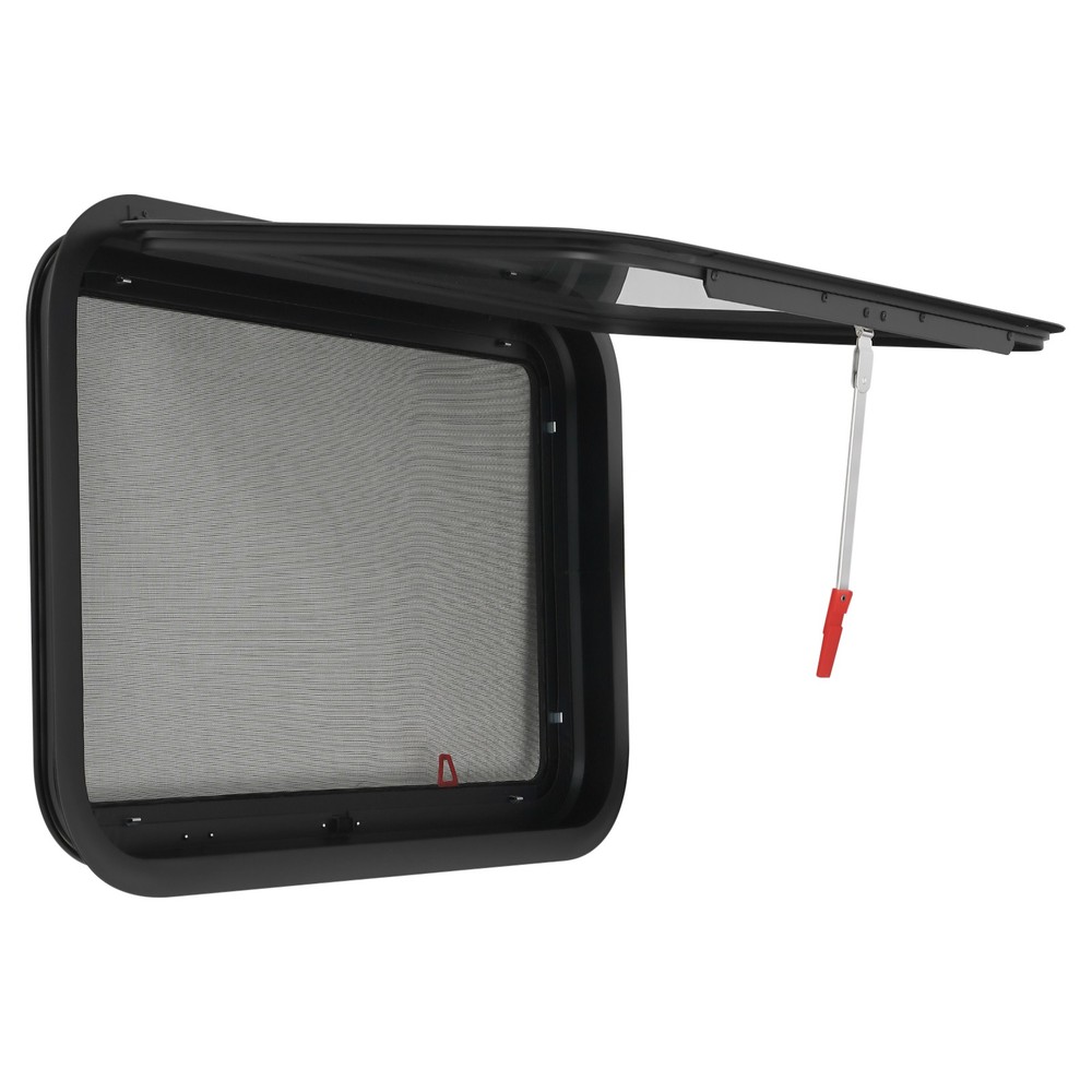 30"x20" RV Exit Window w/Screen & Trim Ring Tempered Glass Window Camper Trailer