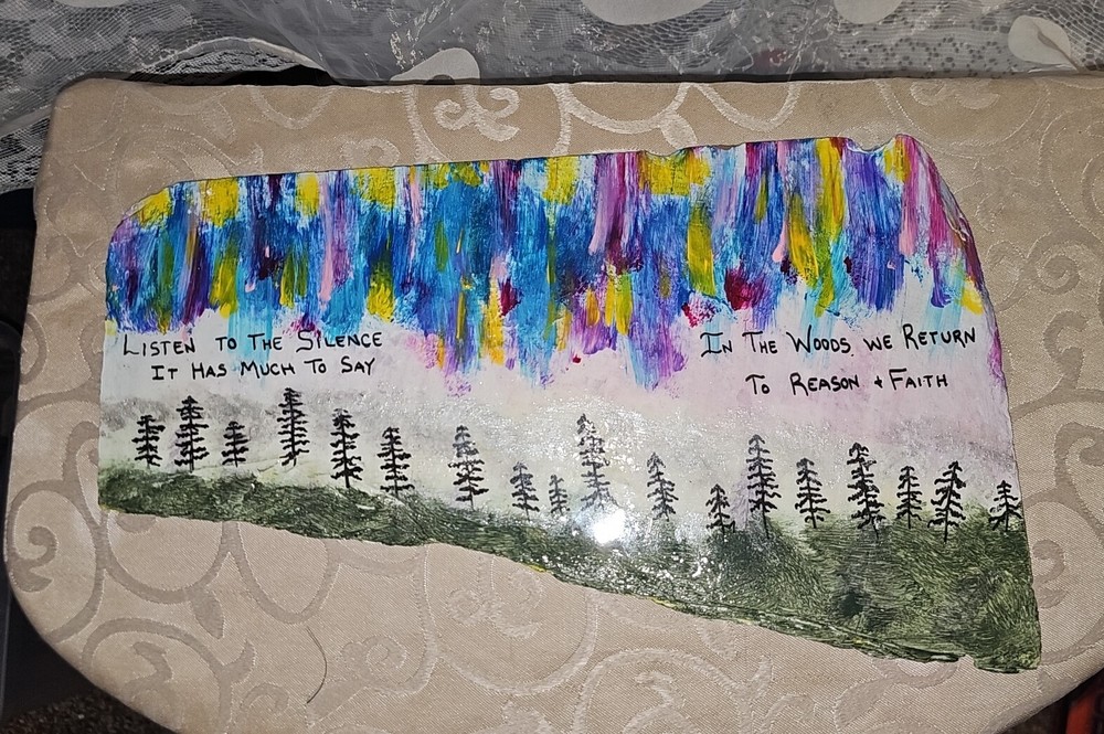 Northern Lights Handpainted on Slate