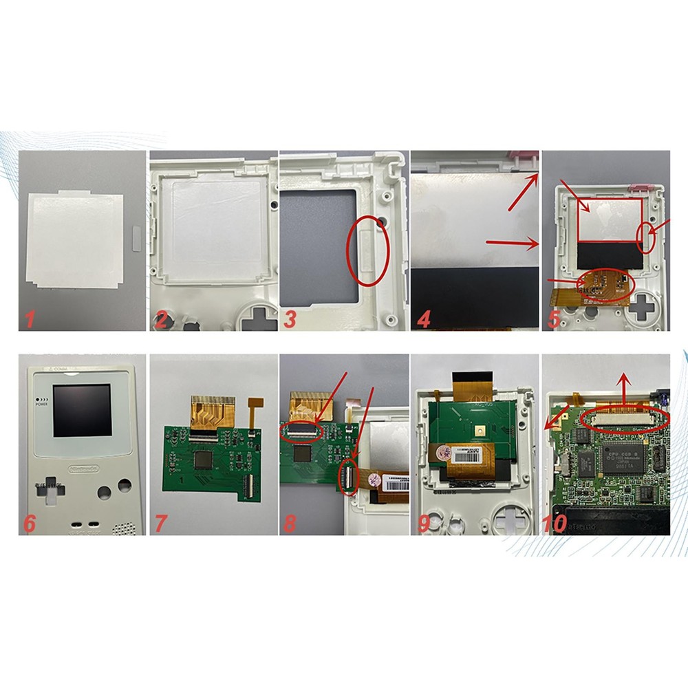 Replacement Backlight LCD Screen Modification Kit for Nintendo Game Boy Color