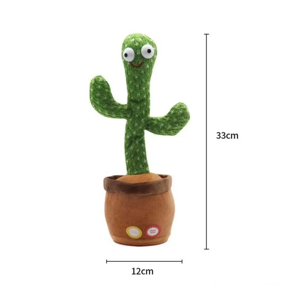 Dancing Cactus Repeat Talk Sing Glow Interactive Plush Toy for Kids