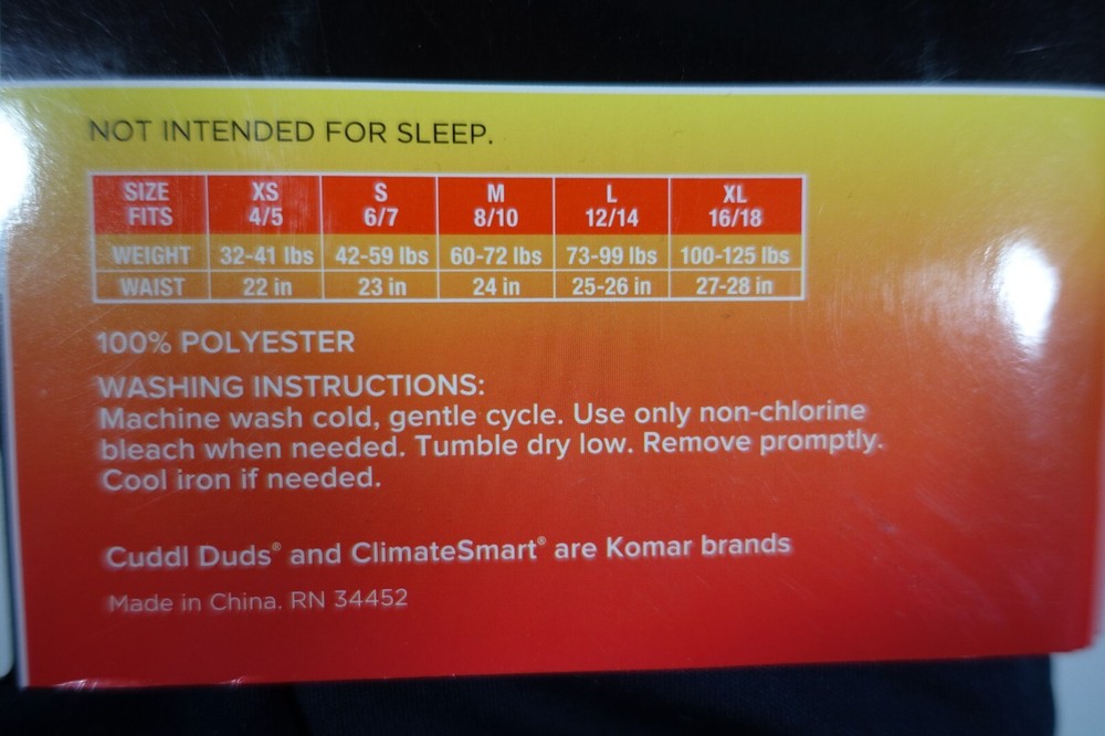 Cuddl Duds ClimateSmart Baselayer Set Boys Medium 8/10 Comfortech Polyester Navy