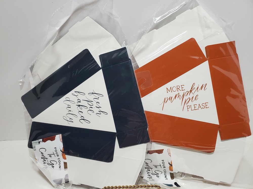 Holiday Pie "To Go" Container Boxes.  4-pkg of 4 each