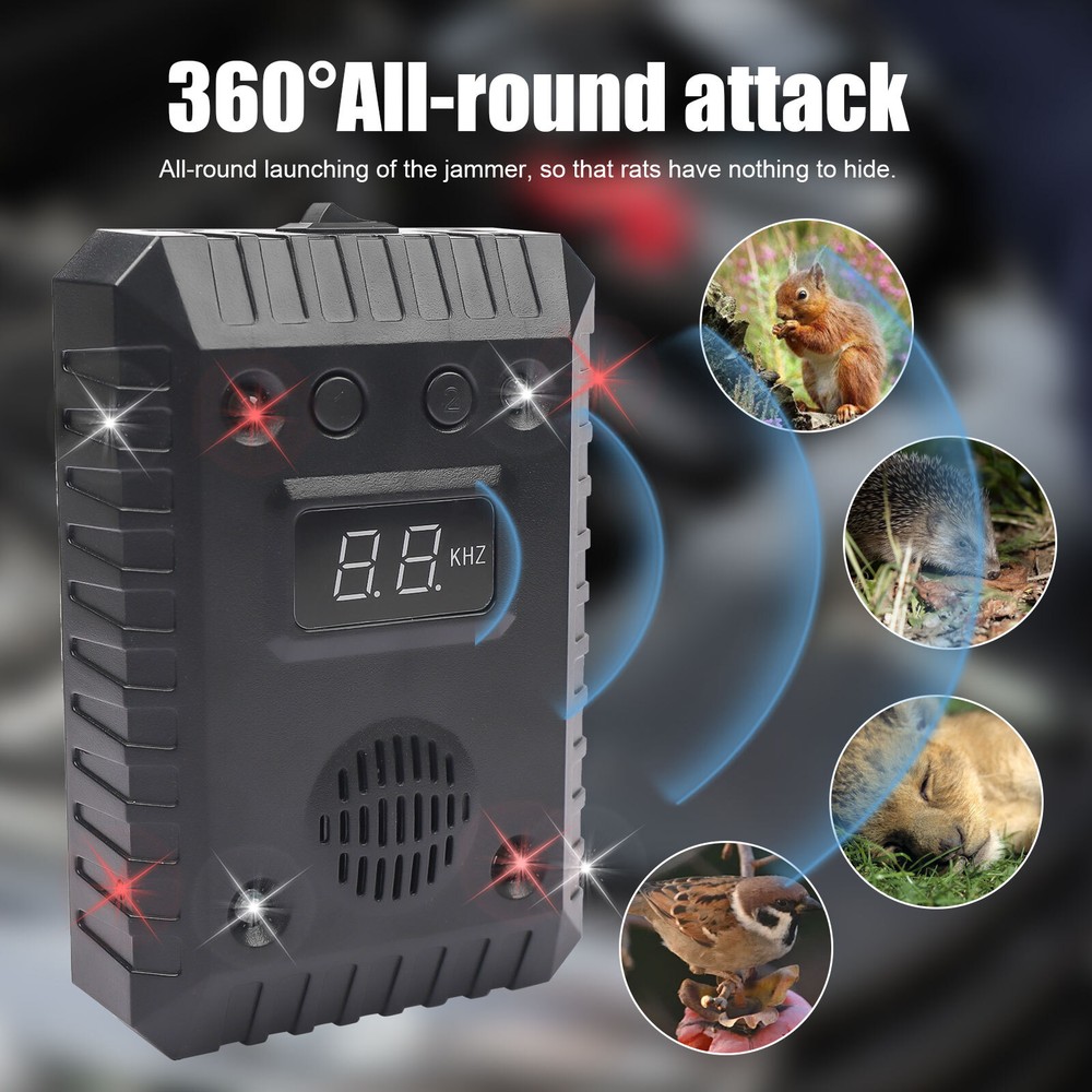 Ultrasonic Mouse Repeller Rat Rodent for Car Wire Engine Pest Deterrent Control
